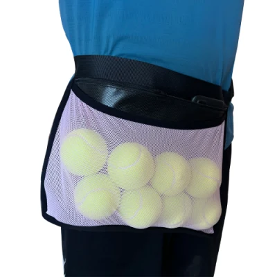 피클 볼 테니스 골프 공 가방 훈련을위한 조정 가능한 스포츠 공 허리 메쉬 가방 테니스 공 보관 벨트 가방